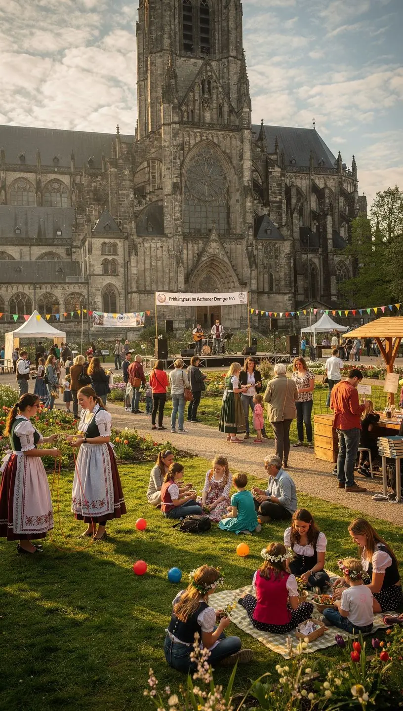 Der Innenraum der Aachener Kathedrale mit kunstvollen Mosaiken und dem prächtigen Kaiserthron.